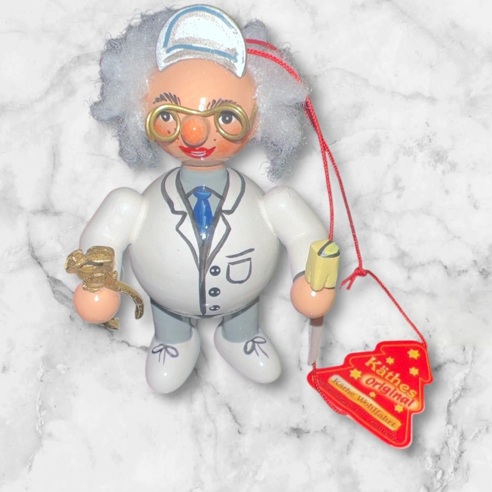 Kathe Wohlfahrt Germany Wooden Ornament Figurine Dentist/ Doctor  Hand Painted